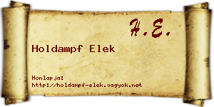 Holdampf Elek névjegykártya